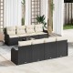 Sonata H Градински Софа Комплект 9 pcs Черен и кремав 55 x 55 x 37 см