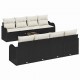 Sonata H Градински Софа Комплект 9 pcs Черен и кремав 55 x 55 x 37 см