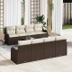 Sonata H Градински Софа Комплект 9 pcs Кафяв и Кремав 55 x 55 x 37 см