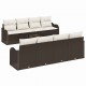 Sonata H Градински Софа Комплект 9 pcs Кафяв и Кремав 55 x 55 x 37 см