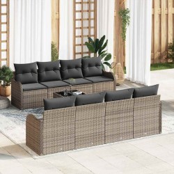 Sonata H Градински Софа Комплект с възглавница 9 pcs Сив 55 x 55 x 37 см - Canapele și bănci de grădină