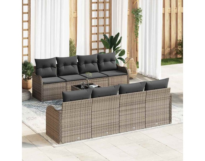 Sonata H Градински Софа Комплект с възглавница 9 pcs Сив 55 x 55 x 37 см