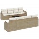 Sonata H Градински Софа Комплект 9 pcs Бежов и кремав 55 x 55 x 37 см