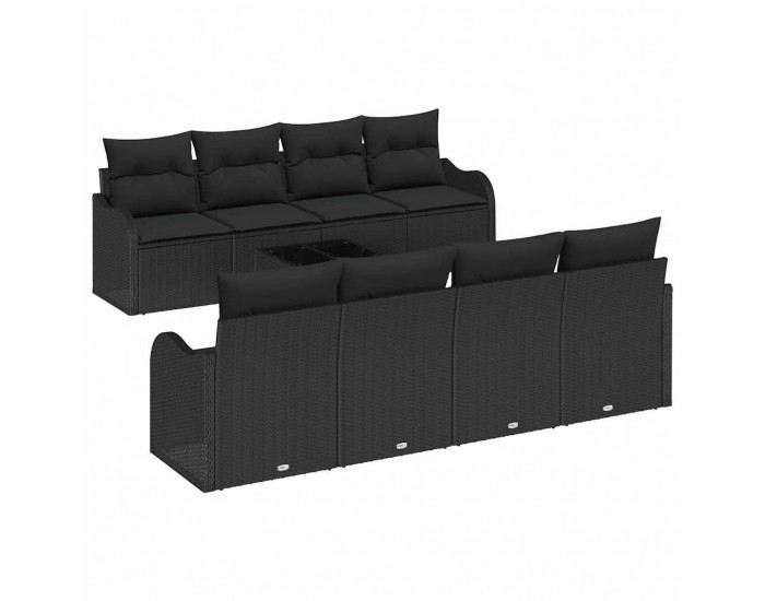 Sonata H Градински Софа Комплект 9 pcs Черно 55 x 55 x 37 см