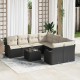 Sonata H Градински Софа Комплект 9 pcs Черен и кремав 55 x 55 x 37 см