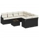 Sonata H Градински Софа Комплект 9 pcs Черен и кремав 55 x 55 x 37 см