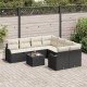Sonata H Градински Софа Комплект 9 pcs Черен и кремав 55 x 55 x 37 см