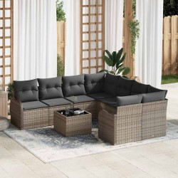 Sonata H Градински Софа Комплект с възглавница 9 pcs Сив 55 x 55 x 37 см - Canapele și bănci de grădină