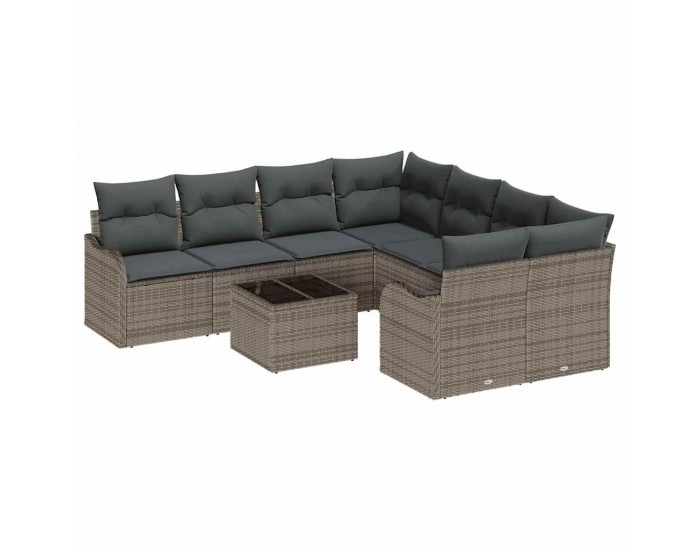 Sonata H Градински Софа Комплект с възглавница 9 pcs Сив 55 x 55 x 37 см