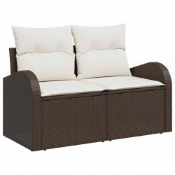 Sonata H Градински Софа Комплект 5 pcs Кафяв и Кремав 55 x 55 x 37 см - Canapele și bănci de grădină