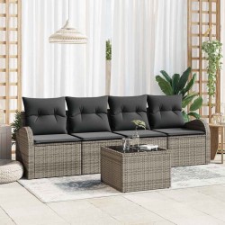 Sonata H Градински Софа Комплект с възглавница 5 pcs Сив 55 x 55 x 37 см - Canapele și bănci de grădină