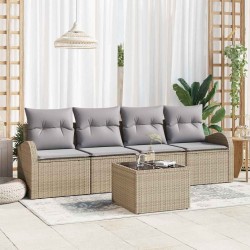 Sonata H Градински Софа Комплект 5 pcs Бежово и сиво 55 x 55 x 37 см - Canapele și bănci de grădină
