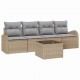 Sonata H Градински Софа Комплект 5 pcs Бежово и сиво 55 x 55 x 37 см