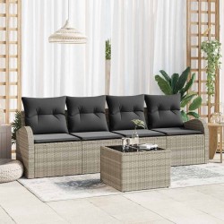 Sonata H Градински Софа Комплект 5 pcs Светло сиво и тъмно сиво - Canapele și bănci de grădină