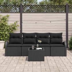 Sonata H Градински Софа Комплект 5 pcs Черно 55 x 55 x 37 см - Canapele și bănci de grădină