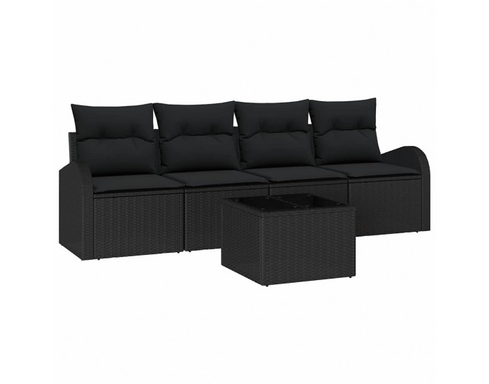 Sonata H Градински Софа Комплект 5 pcs Черно 55 x 55 x 37 см