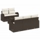 Sonata H Градински Софа Комплект 6 pcs Кафяв и Кремав 55 x 55 x 37 см