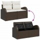 Sonata H Градински Софа Комплект 6 pcs Кафяв и Кремав 55 x 55 x 37 см