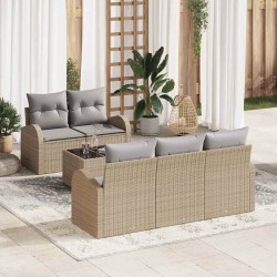 Sonata H Градински Софа Комплект 6 pcs Бежово и сиво 55 x 55 x 37 см - Canapele și bănci de grădină