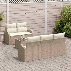 Sonata H Градински Софа Комплект 6 pcs Бежов и кремав 55 x 55 x 37 см - Canapele și bănci de grădină