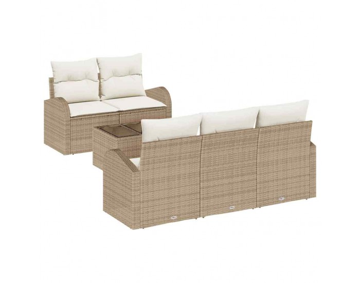 Sonata H Градински Софа Комплект 6 pcs Бежов и кремав 55 x 55 x 37 см
