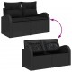 Sonata H Градински Софа Комплект 6 pcs Черно 55 x 55 x 37 см