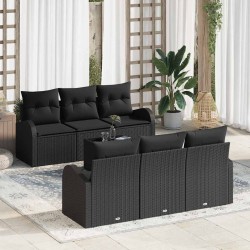 Sonata H Градински Софа Комплект 7 pcs Черно 55 x 55 x 37 см - Canapele și bănci de grădină