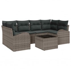 Sonata H Градински Софа Комплект с възглавница 7 pcs Сив 55 x 55 x 37 см - Canapele și bănci de grădină