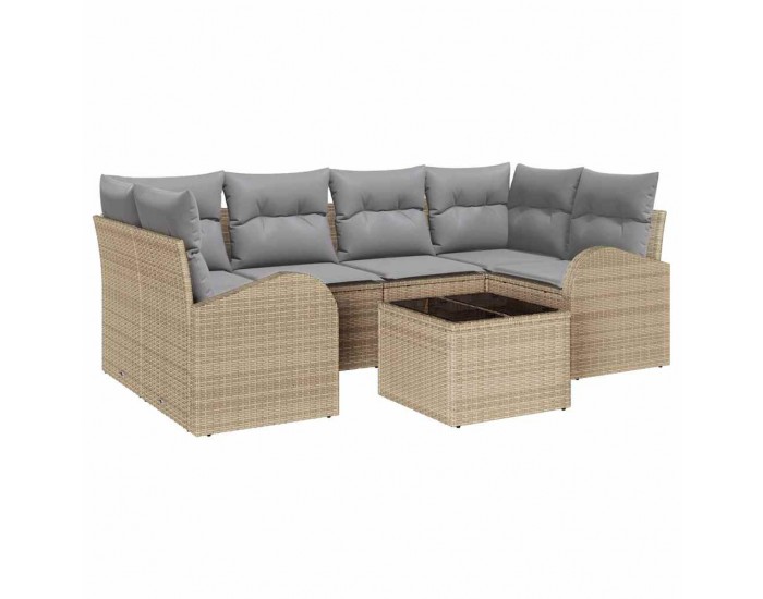 Sonata H Градински Софа Комплект 7 pcs Бежово и сиво 55 x 55 x 37 см