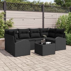 Sonata H Градински Софа Комплект 7 pcs Черно 55 x 55 x 37 см - Canapele și bănci de grădină