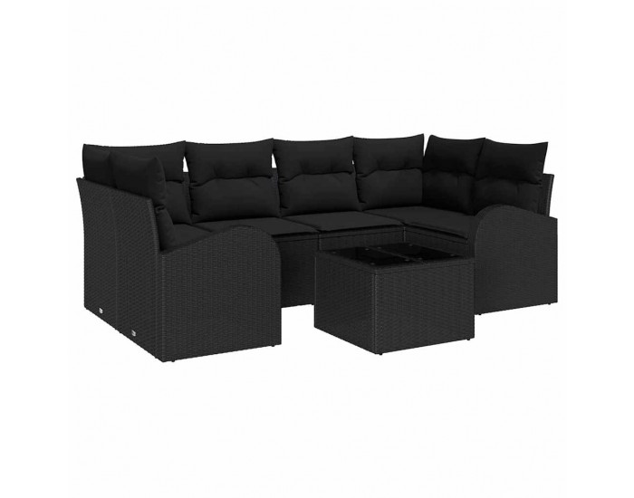 Sonata H Градински Софа Комплект 7 pcs Черно 55 x 55 x 37 см