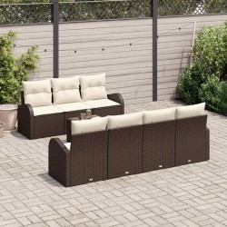Sonata H Градински Софа Комплект 8 pcs Кафяв, Кремав 55 x 55 x 37 см - Canapele și bănci de grădină
