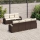 Sonata H Градински Софа Комплект 8 pcs Кафяв, Кремав 55 x 55 x 37 см