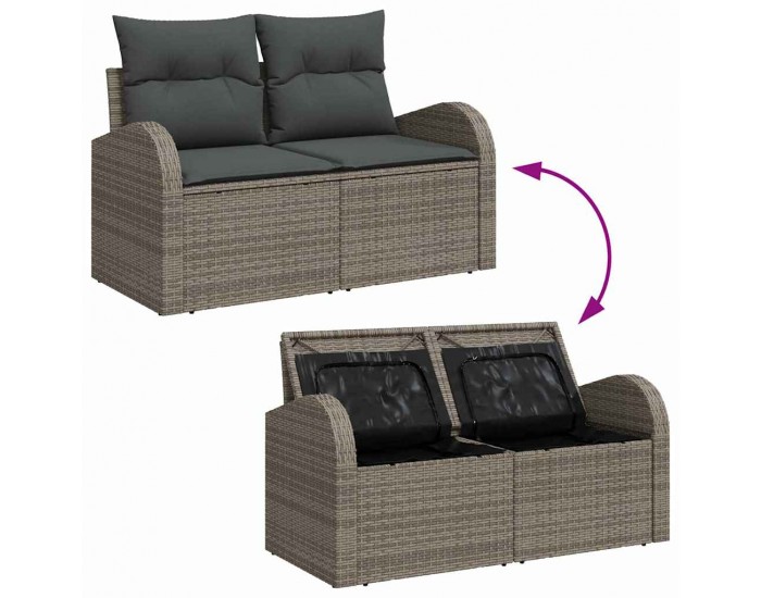 Sonata H Градински Софа Комплект с възглавница 8 pcs Сив 55 x 55 x 37 см
