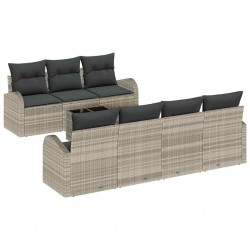 Sonata H Градински Софа Комплект 8 pcs Светло сиво и тъмно сиво - Canapele și bănci de grădină