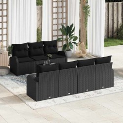 Sonata H Градински Софа Комплект 8 pcs Черно 55 x 55 x 37 см - Canapele și bănci de grădină