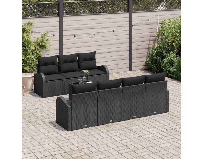 Sonata H Градински Софа Комплект 8 pcs Черно 55 x 55 x 37 см