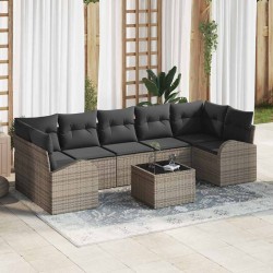 Sonata H Градински Софа Комплект с възглавница 8 pcs Сив 55 x 55 x 37 см - Canapele și bănci de grădină