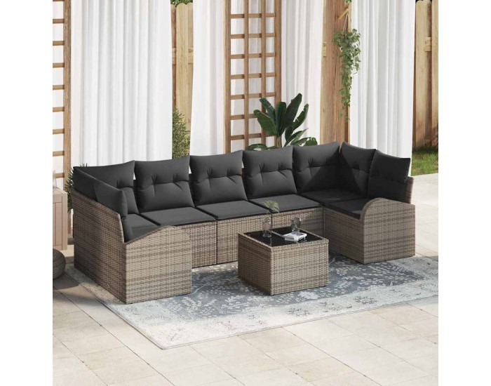 Sonata H Градински Софа Комплект с възглавница 8 pcs Сив 55 x 55 x 37 см