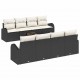 Sonata H Градински Софа Комплект 9 pcs Черен и кремав 55 x 55 x 37 см