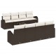 Sonata H Градински Софа Комплект 9 pcs Кафяв и Кремав 55 x 55 x 37 см
