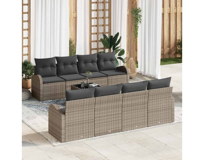 Sonata H Градински Софа Комплект с възглавница 9 pcs Сив 55 x 55 x 37 см