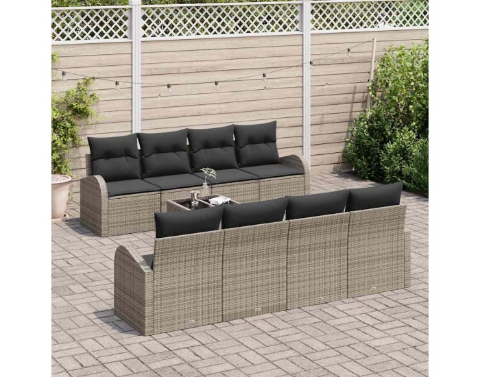 Sonata H Градински Софа Комплект с възглавница 9 pcs Сив 55 x 55 x 37 см