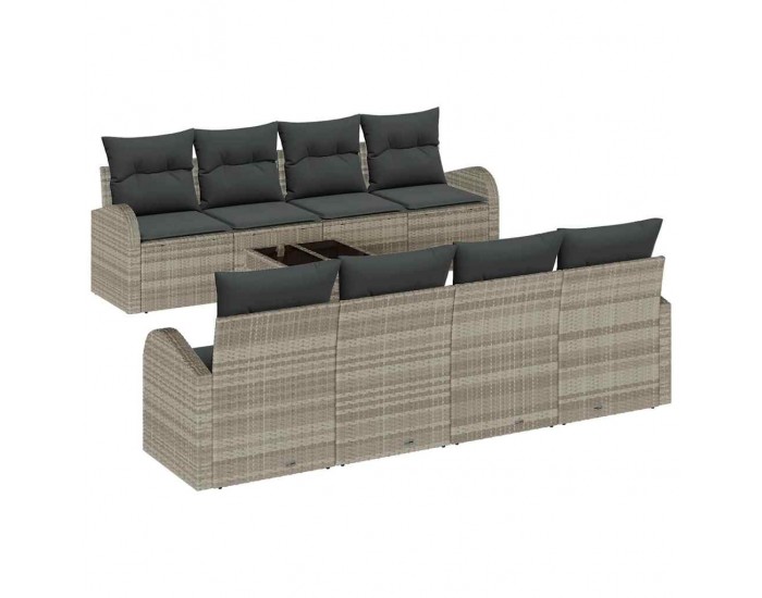 Sonata H Градински Софа Комплект 9 pcs Светло сиво и тъмно сиво