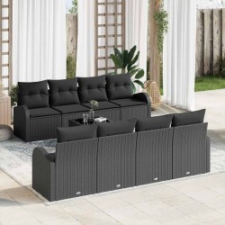 Sonata H Градински Софа Комплект 9 pcs Черно 55 x 55 x 37 см - Canapele și bănci de grădină