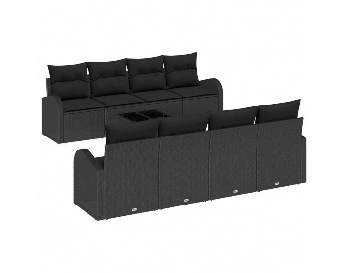 Sonata H Градински Софа Комплект 9 pcs Черно 55 x 55 x 37 см
