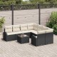 Sonata H Градински Софа Комплект 9 pcs Черен и кремав 55 x 55 x 37 см
