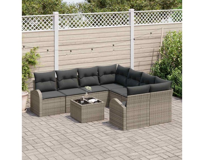 Sonata H Градински Софа Комплект с възглавница 9 pcs Сив 55 x 55 x 37 см