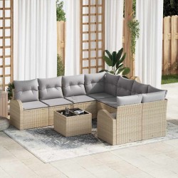 Sonata H Градински Софа Комплект 9 pcs Бежово и сиво 55 x 55 x 37 см - Canapele și bănci de grădină