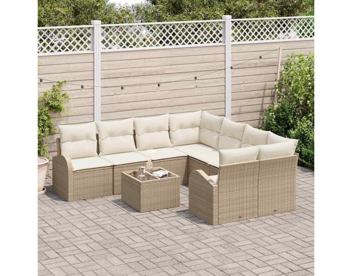 Sonata H Градински Софа Комплект 9 pcs Бежов и кремав 55 x 55 x 37 см